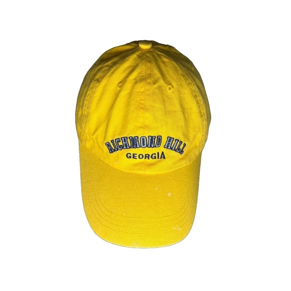 Caps Richmond Hill Georgia Hat Yellow Souvenir Dad Cap Hook and Loop Flaws OSFA